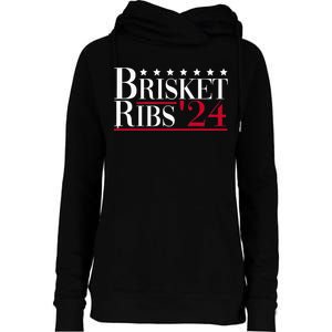 Brisket Ribs 2024 Funny Bbq Barbecue Political Election Womens Funnel Neck Pullover Hood