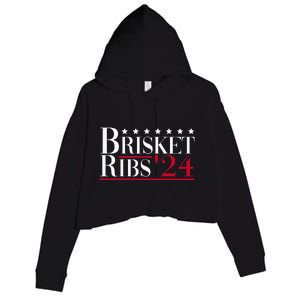 Brisket Ribs 2024 Funny Bbq Barbecue Political Election Crop Fleece Hoodie