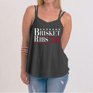 Brisket Ribs 2024 Funny Bbq Barbecue Political Election Women's Strappy Tank