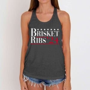 Brisket Ribs 2024 Funny Bbq Barbecue Political Election Women's Knotted Racerback Tank