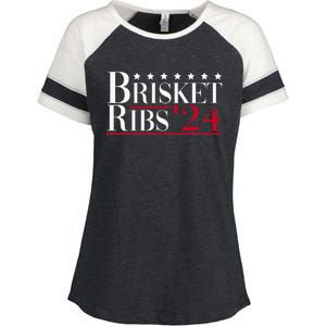 Brisket Ribs 2024 Funny Bbq Barbecue Political Election Enza Ladies Jersey Colorblock Tee