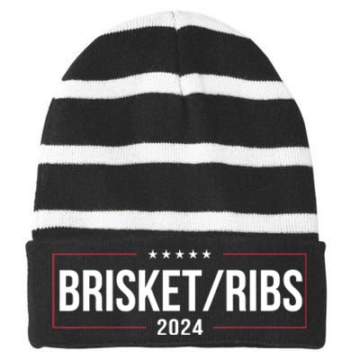 Brisket Ribs 2024 Striped Beanie with Solid Band