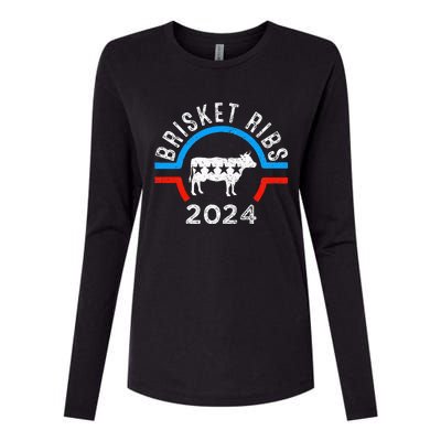 Brisket Ribs 2024 Funny Bbq Grilling Brisket Ribs 2024 Womens Cotton Relaxed Long Sleeve T-Shirt