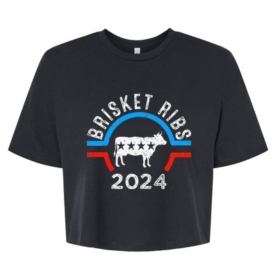 Brisket Ribs 2024 Funny Bbq Grilling Brisket Ribs 2024 Bella+Canvas Jersey Crop Tee