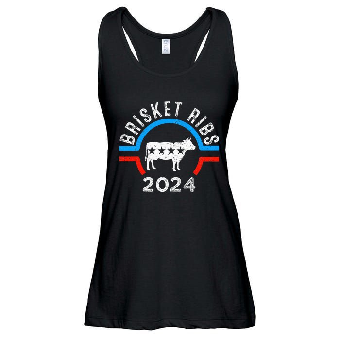 Brisket Ribs 2024 Funny Bbq Grilling Brisket Ribs 2024 Ladies Essential Flowy Tank