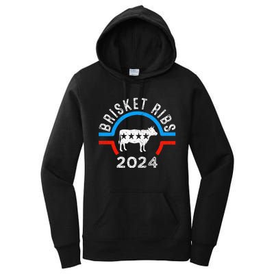 Brisket Ribs 2024 Funny Bbq Grilling Brisket Ribs 2024 Women's Pullover Hoodie