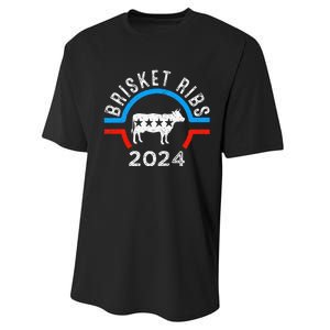 Brisket Ribs 2024 Funny Bbq Grilling Brisket Ribs 2024 Performance Sprint T-Shirt