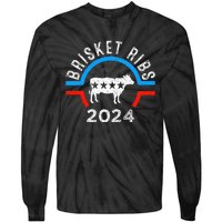 Brisket Ribs 2024 Funny Bbq Grilling Brisket Ribs 2024 Tie-Dye Long Sleeve Shirt