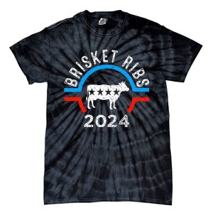 Brisket Ribs 2024 Funny Bbq Grilling Brisket Ribs 2024 Tie-Dye T-Shirt