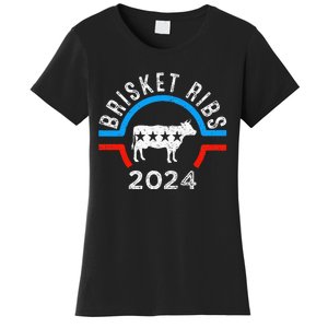 Brisket Ribs 2024 Funny Bbq Grilling Brisket Ribs 2024 Women's T-Shirt