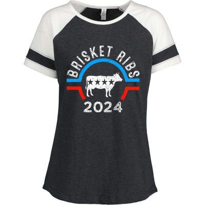 Brisket Ribs 2024 Funny Bbq Grilling Brisket Ribs 2024 Enza Ladies Jersey Colorblock Tee