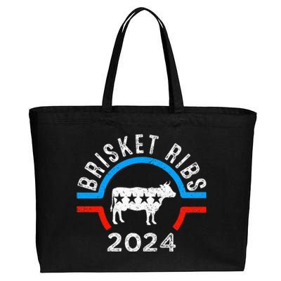 Brisket Ribs 2024 Funny Bbq Grilling Brisket Ribs 2024 Cotton Canvas Jumbo Tote