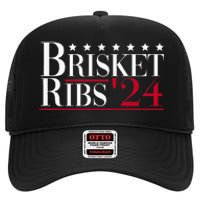 Brisket Ribs 2024 Funny Bbq Barbecue Political Election High Crown Mesh Back Trucker Hat