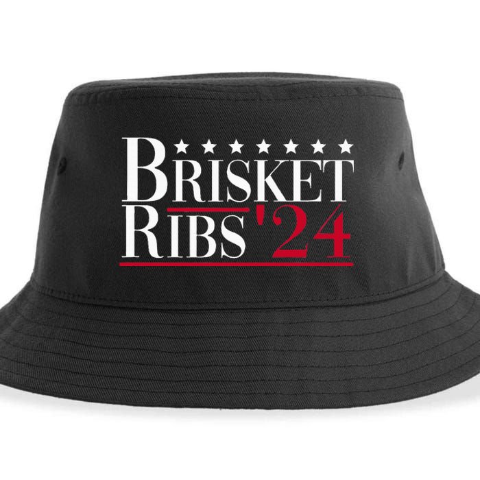 Brisket Ribs 2024 Funny Bbq Barbecue Political Election Sustainable Bucket Hat