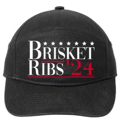 Brisket Ribs 2024 Funny Bbq Barbecue Political Election 7-Panel Snapback Hat