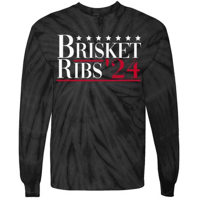 Brisket Ribs 2024 Funny Bbq Barbecue Political Election Tie-Dye Long Sleeve Shirt