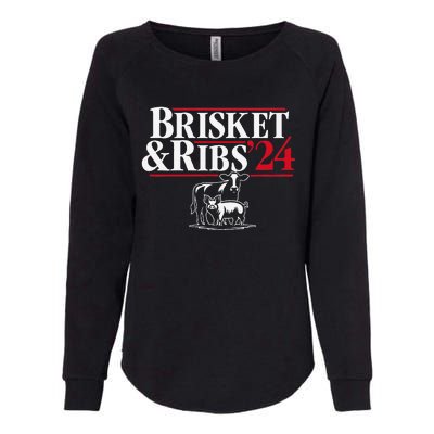 Brisket & Ribs 24 Funny Political Womens California Wash Sweatshirt