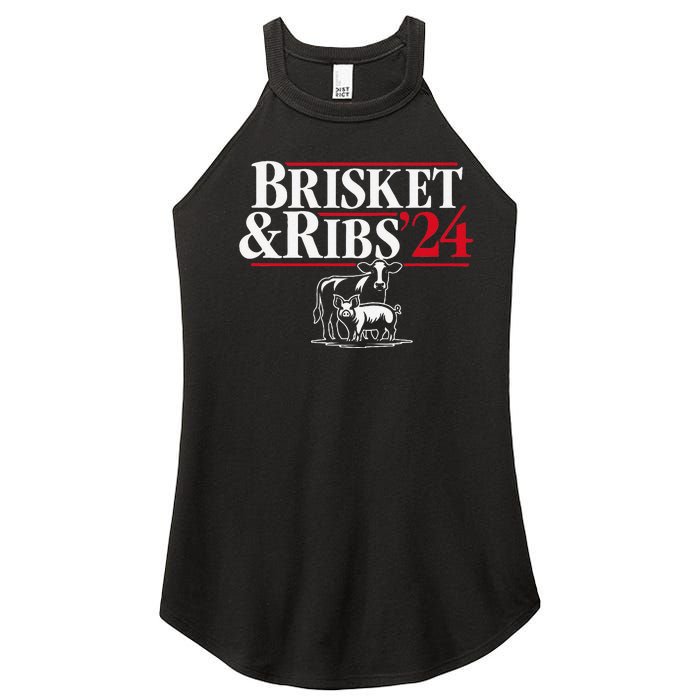 Brisket & Ribs 24 Funny Political Women’s Perfect Tri Rocker Tank