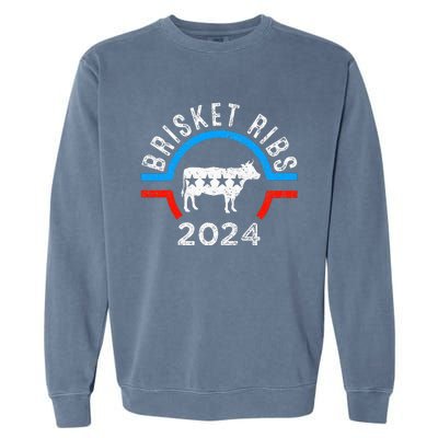 Brisket Ribs 2024 Funny Bbq Grilling Brisket Ribs 2024 Garment-Dyed Sweatshirt