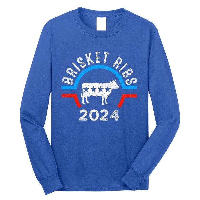 Brisket Ribs 2024 Funny Bbq Grilling Brisket Ribs 2024 Long Sleeve Shirt