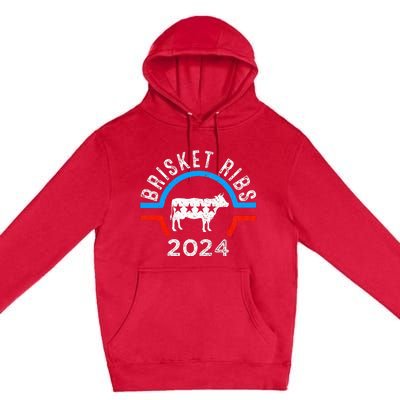 Brisket Ribs 2024 Funny Bbq Grilling Brisket Ribs 2024 Premium Pullover Hoodie