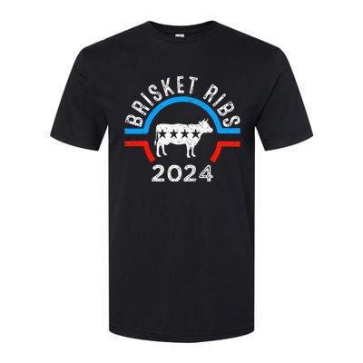 Brisket Ribs 2024 Funny Bbq Grilling Brisket Ribs 2024 Softstyle CVC T-Shirt