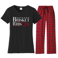 Brisket Ribs 2024 Funny Bbq Barbecue Political Election Women's Flannel Pajama Set