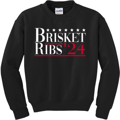 Brisket Ribs 2024 Funny Bbq Barbecue Political Election Kids Sweatshirt