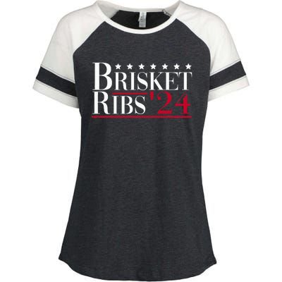 Brisket Ribs 2024 Funny Bbq Barbecue Political Election Enza Ladies Jersey Colorblock Tee