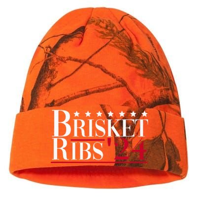 Brisket Ribs 2024 Funny Bbq Barbecue Political Election Kati Licensed 12" Camo Beanie