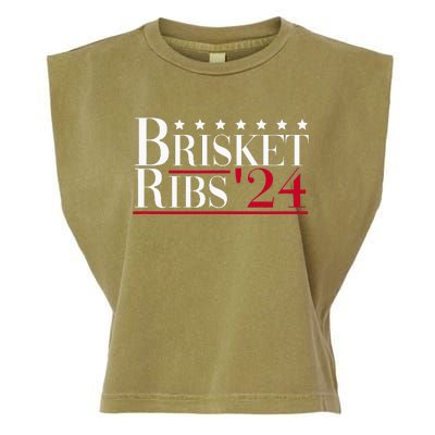 Brisket Ribs 2024 Funny Bbq Barbecue Political Election Garment-Dyed Women's Muscle Tee