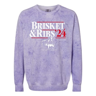 Brisket & Ribs 24 Funny Political Colorblast Crewneck Sweatshirt