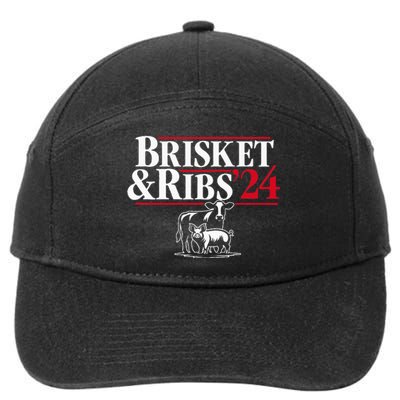 Brisket & Ribs 24 Funny Political 7-Panel Snapback Hat