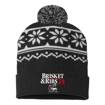 Brisket & Ribs 24 Funny Political USA-Made Snowflake Beanie