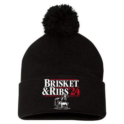 Brisket & Ribs 24 Funny Political Pom Pom 12in Knit Beanie