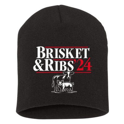 Brisket & Ribs 24 Funny Political Short Acrylic Beanie