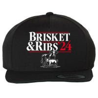 Brisket & Ribs 24 Funny Political Wool Snapback Cap