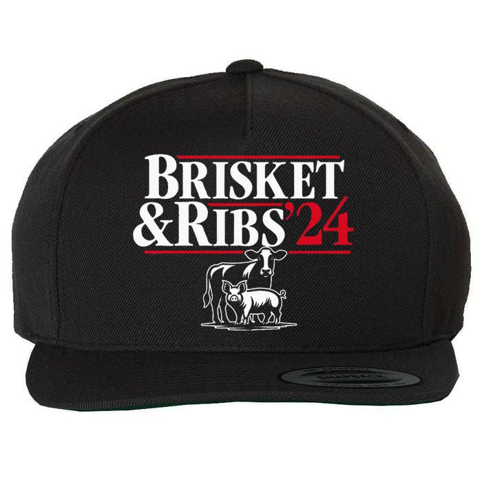 Brisket & Ribs 24 Funny Political Wool Snapback Cap