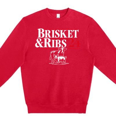 Brisket & Ribs 24 Funny Political Premium Crewneck Sweatshirt