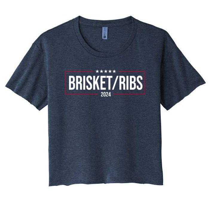 Brisket Ribs 2024 Political Women's Crop Top Tee