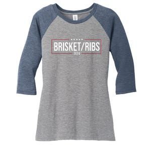 Brisket Ribs 2024 Political Women's Tri-Blend 3/4-Sleeve Raglan Shirt