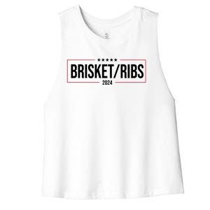 Brisket Ribs 2024 Political Women's Racerback Cropped Tank