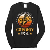 Bull Riding 4th Birthday Boy 4 Year Old Western Cowboy Rodeo Long Sleeve Shirt