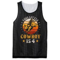 Bull Riding 4th Birthday Boy 4 Year Old Western Cowboy Rodeo Mesh Reversible Basketball Jersey Tank