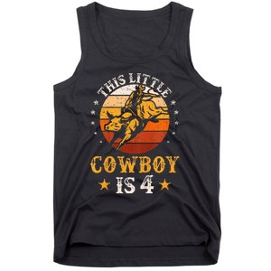 Bull Riding 4th Birthday Boy 4 Year Old Western Cowboy Rodeo Tank Top