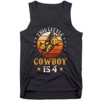 Bull Riding 4th Birthday Boy 4 Year Old Western Cowboy Rodeo Tank Top