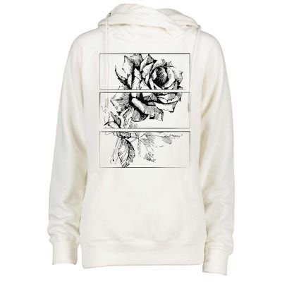 Black Roses Aesthetic Clothing Soft Grunge Clothes Goth Punk Womens Funnel Neck Pullover Hood