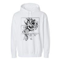 Black Roses Aesthetic Clothing Soft Grunge Clothes Goth Punk Garment-Dyed Fleece Hoodie