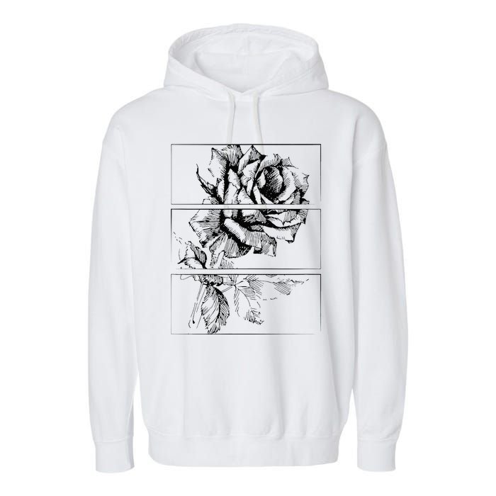 Black Roses Aesthetic Clothing Soft Grunge Clothes Goth Punk Garment-Dyed Fleece Hoodie