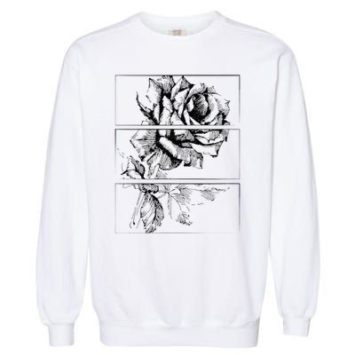 Black Roses Aesthetic Clothing Soft Grunge Clothes Goth Punk Garment-Dyed Sweatshirt